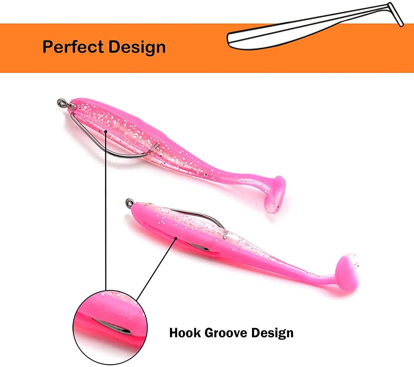 Tbest leurres de pêche souples Worm T0043 150PCS Silicone 4cm Ver