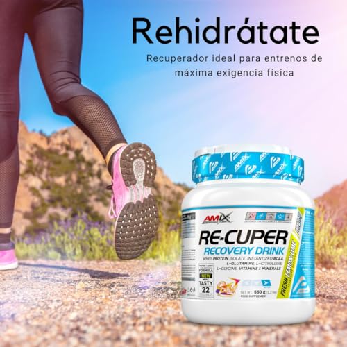 AMIX - BCAA con Glutamina - Re-Cuper Recovery Drink en Formato de 550 g - Ayuda a Regenerar las Fibras Musculares - Favorece la Rehidratación - Sabor a Lima Limón - Imagen 5