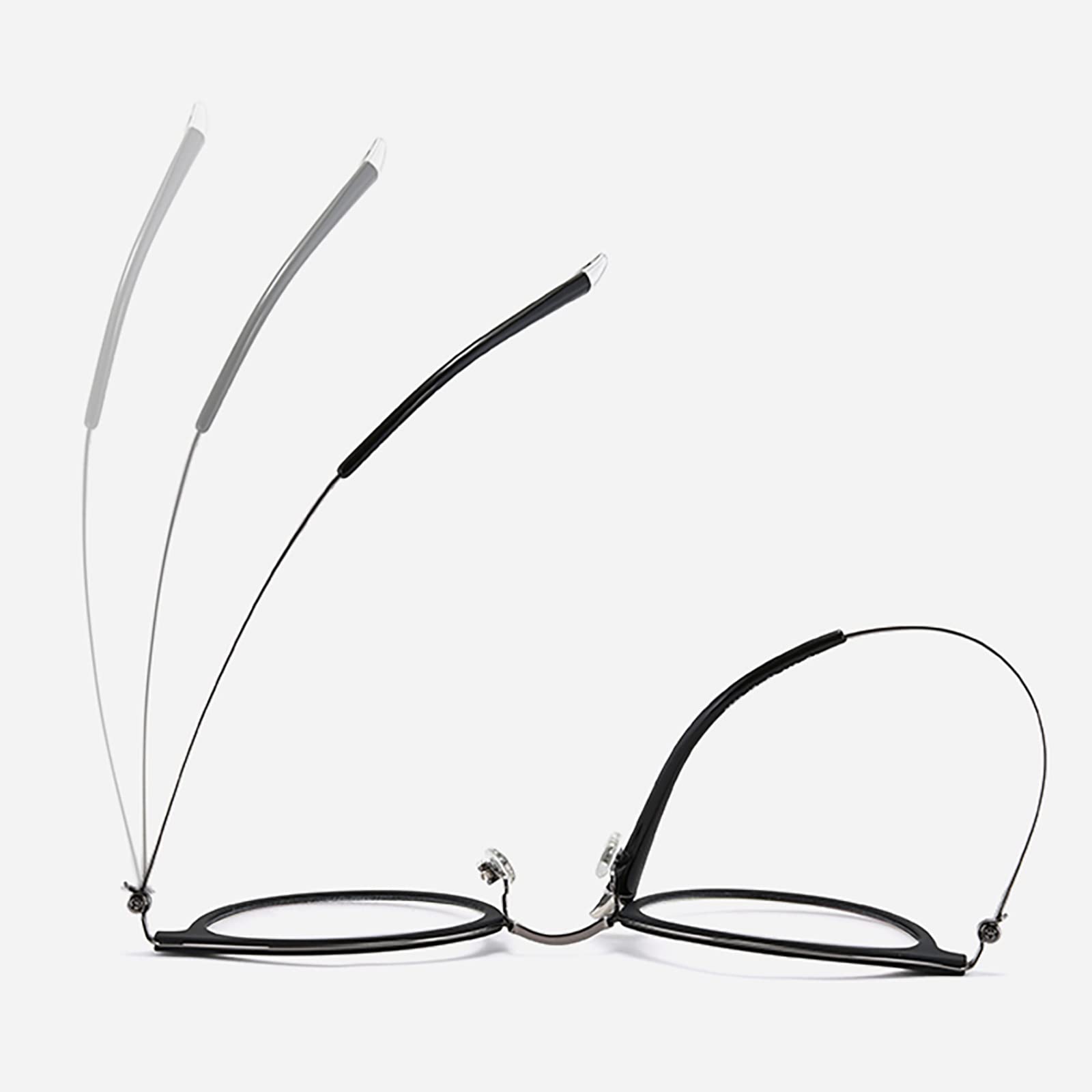 Occhiali Da Lettura Con Blocco Della Luce Blu, Piccoli Occhiali Da Lettura Rotondi Dal Design Retrò Ultraleggeri Anti-fatica, Ottimi Per La Lettura Di Acquisti Di Lavoro(Size:+1.00,Color:Nero)