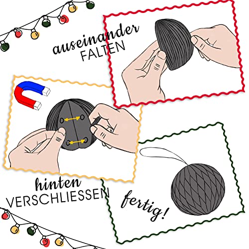 Christmas jewellery decoration (ball set of 3, grey), Kugel 3er Set - Image 3