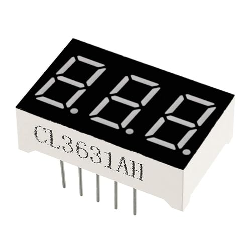 Miniatura 5 de uxcell Cátodo común 11 pin 3 bits 7 segmentos pantalla 0.89 x 0.55 x 0.28 pulgadas 0.35 "pantalla LED roja tubo digital 5pcs