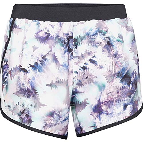 Under Armour Women's Fly By 2.0 Printed Running Shorts , Seaglass Blue (404)/Reflective , Large