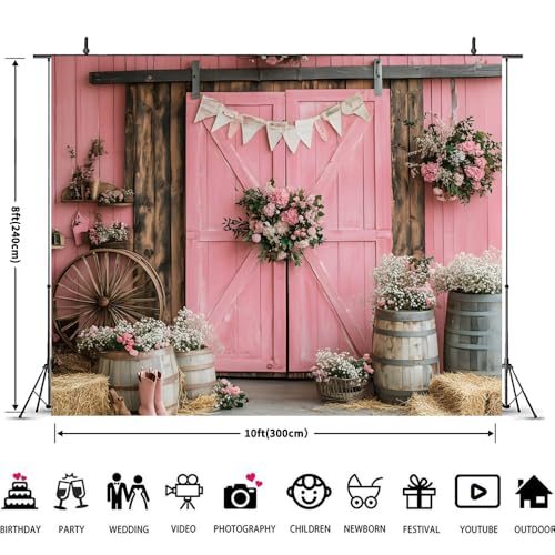 Fondo rosa western 10x8ft para fotografía miniatura 4