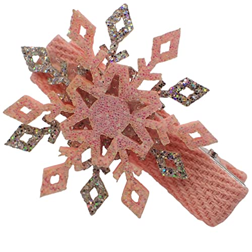 Topkids Accessories Christmas Hair Clips for Girls Hair Clips Women Festive Themed Crocodile Clips Hair works and Single Small Hair Clips Christmas Polar Bear and Penguin Curl Clips(Pink Snowflake)