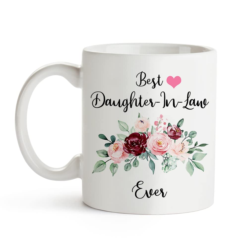 Fatbaby Best Daughter-In-Law Ever Coffee Mug Birthday Thanksgiving Christmas Valentines Day Mothers Day Gifts for Daughter In Law