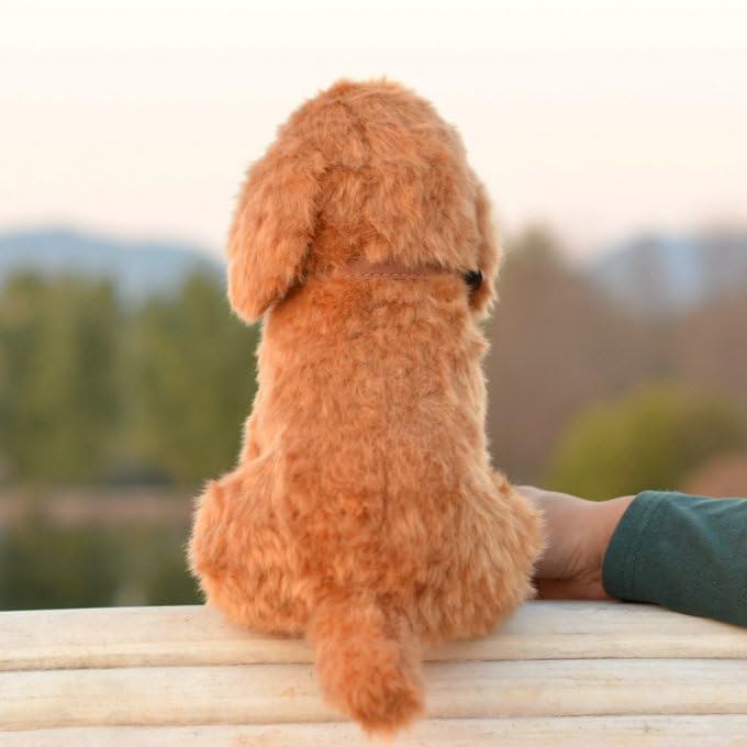 LIUHONGFEI Kleiner Simulations-Teddyhund Plüsch-Spielzeug, realistischer Pudel mit Aluminiumdraht für stabiles Sitzen (es gibt Aluminiumdrähte an den vorderen Gliedmaßen der Sitzposition, um sie