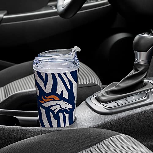 Image of Rico Industries NFL Football Glitter 24oz Acrylic Glitter Tumbler with Hinged Lid, Officially Licensed Double Wall Tumbler with Straw