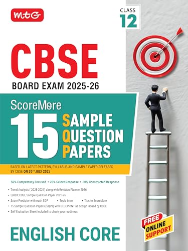 MTG CBSE Class 12 ScoreMore 15 Sample Papers English Core Book Fo...