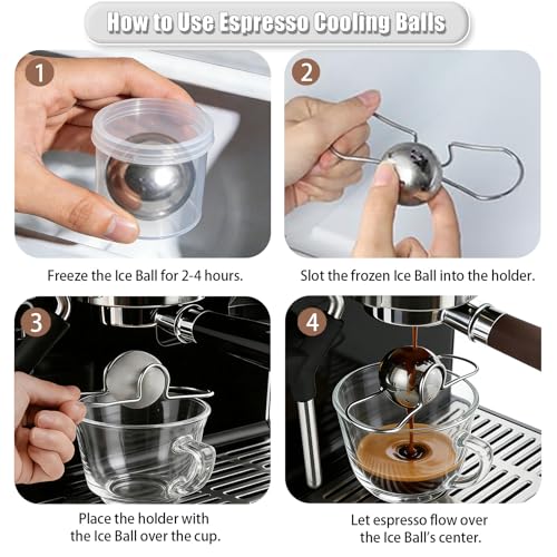 Bola enfriadora reutilizable de acero para espresso 1 unidad miniatura 6