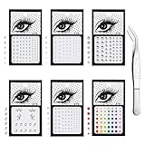 maquillaje cuerpo resistente al agua 【Conjunto de Diamantes de Imitación para la Cara】 1 pedido obtendrá 4 hojas de gemas para la cara del cuerpo de los ojos con diferentes formas y pinzas para completar el patrón que desea.