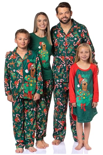 INTIMO Scooby-Doo Boys' Christmas Character Tree Reindeer Button Sleep Pajama Set