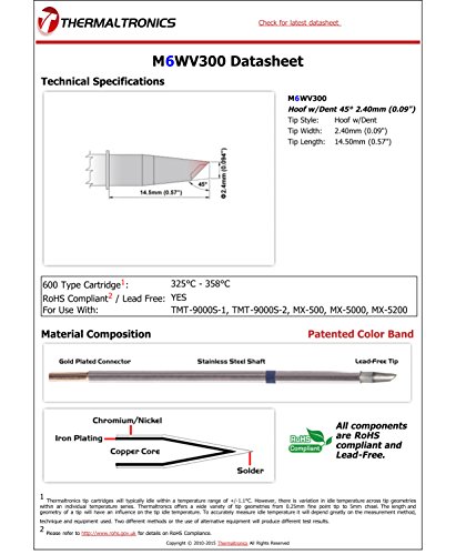 Image of Thermaltronics M6WV300 Hoof w /Dent 45deg 2.40mm (0.09in)