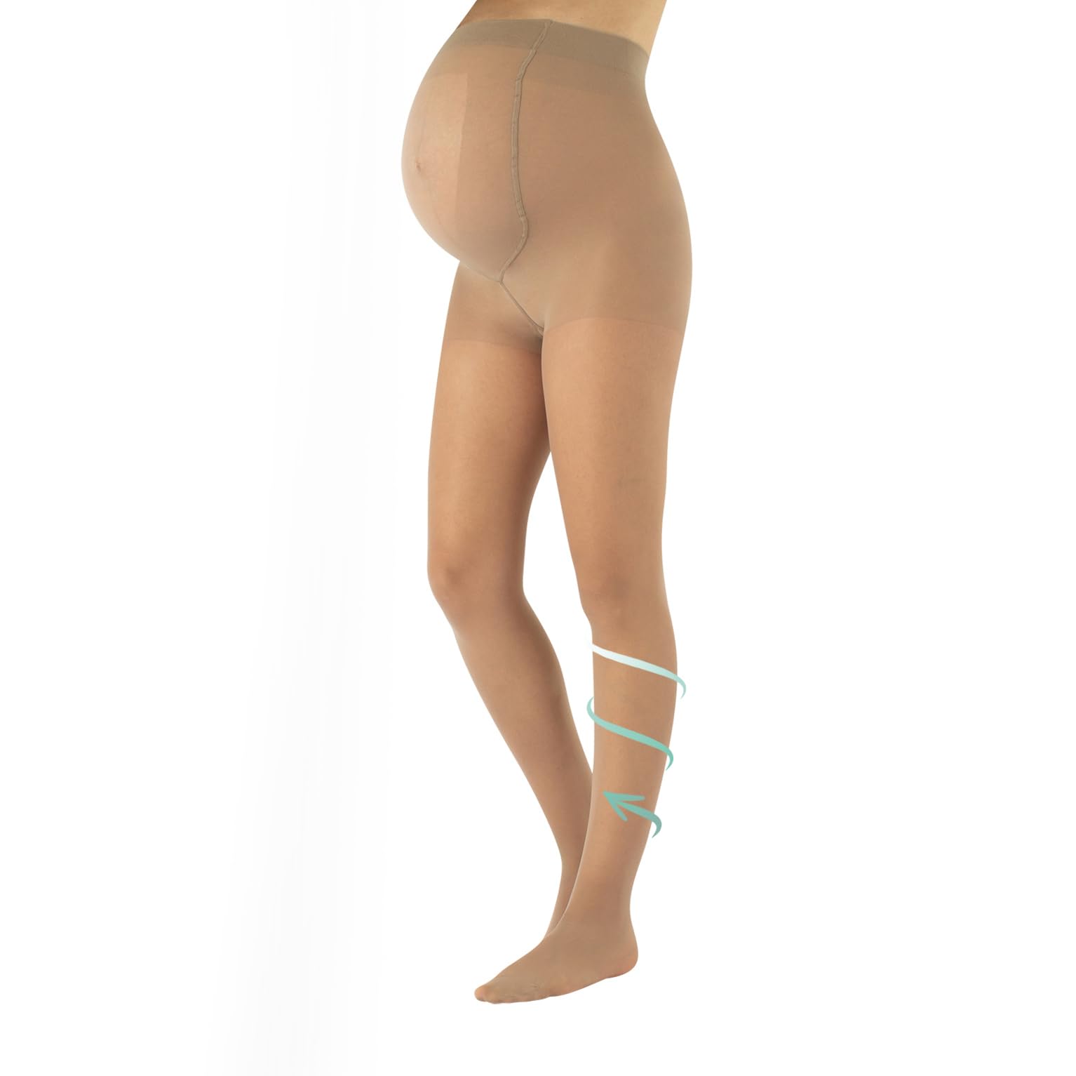 CALZITALY Maternity Pantyhose Stocking with Bellyband, Italian Hosiery, Pregnancy Tights 20 Denier