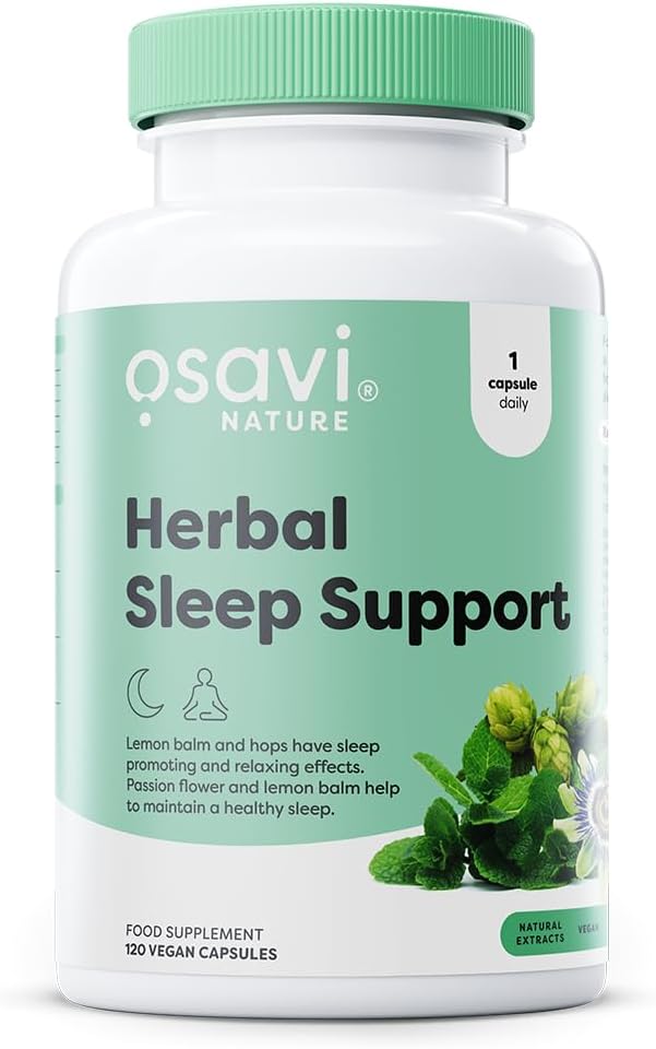 Osavi Herbal Sleep Support – 120 Vegan Capsules | Melatonin Free | Passion Flower, Lemon Balm & Hops for Relaxation & Healthy Sleep | Supports Calmness, Reduces Anxiety & Sleep Disorders | Clean Label