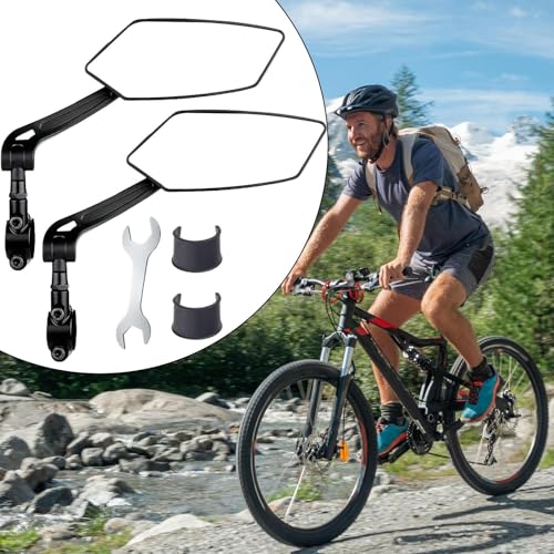 Espejo retrovisor de bicicleta para evitar accidentes con ajuste 360 en manillar 7