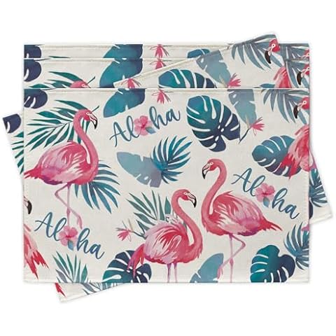 Croar Tropical Flamingo Placemats Set Cover