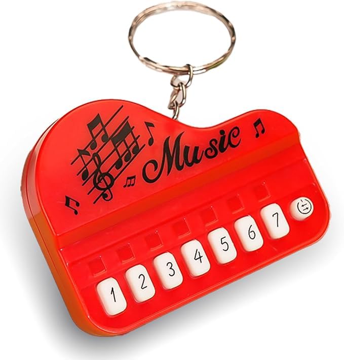1 Pcs Red Micro Piano Keychain Portable Keyboard Instrument Mini Electronic with Lights Pianos and Keyboards Musical Instrument