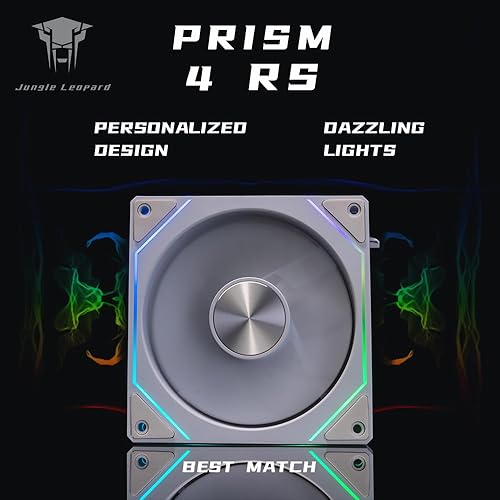 Miniatura 2 de TJ Prism GEN4 RS - Ventilador de carcasa RGB direccionable, edición blanca de 4.724 in, espejo infinito, efecto de luz RGB de 5 V, 3 pines,