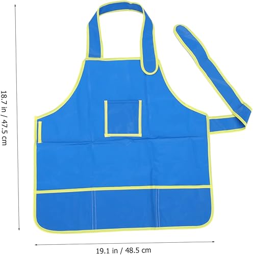 Miniatura 8 de Painting Apron Smock for Arts Crafts Years Four Pockets for Easy Storage for DIY Painting Drawing Activities Blue