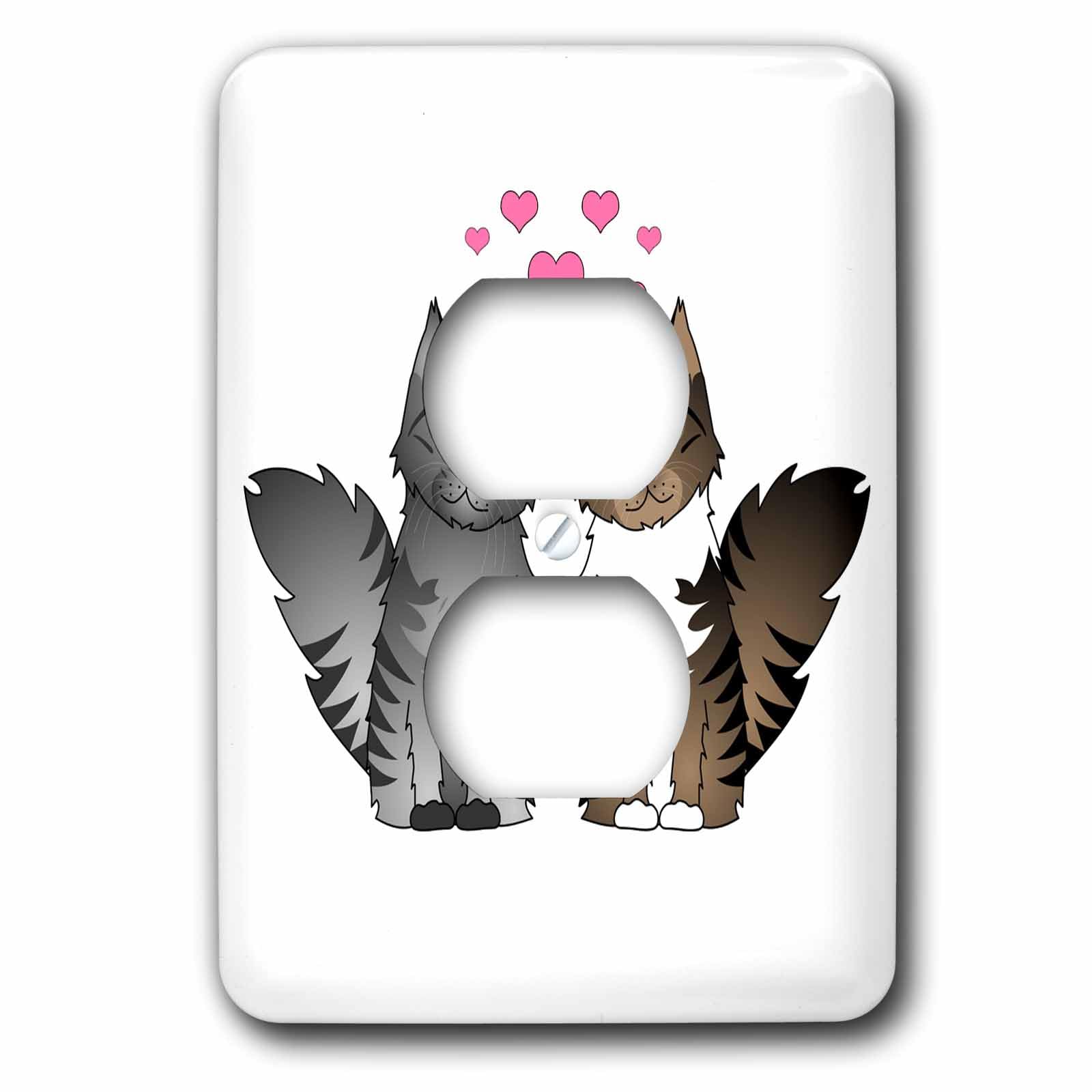 Tabby avec 2 prises de courant pour embellir le salon Cute Maine Coon Cats In Love 3dRose