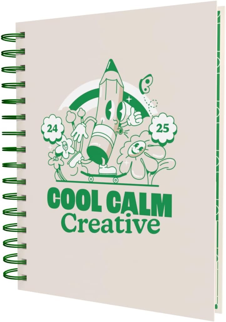 Collins Retro Line Art A5 Day a Page Diary Academic Year 2024-25 - Blue - Daily Mid Year Journal for Students, Teachers and Academics on Recyled Paper - E-RL151.52M-2425 - August 2024 to August 2025
