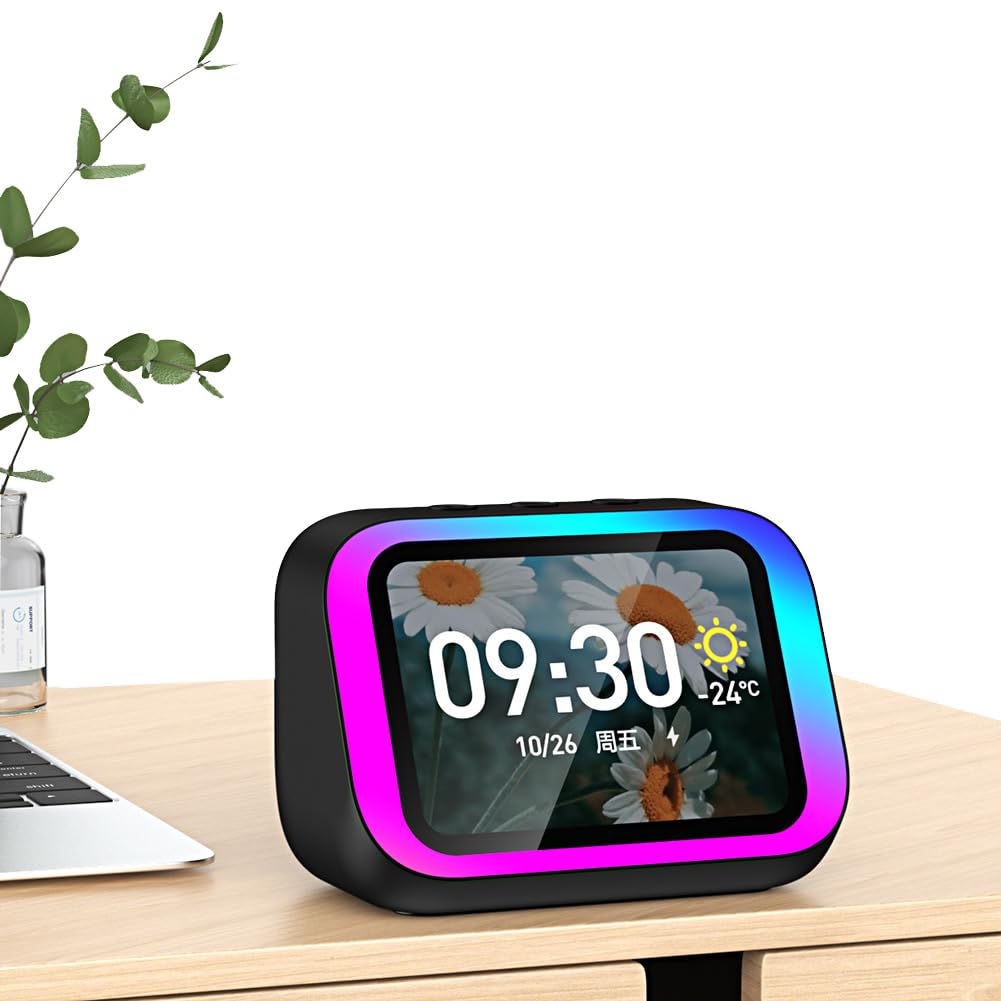 Inteligentny z asystentem głosowym i budzikiem świetlnym RGB do domu i sypialni Bluetooth