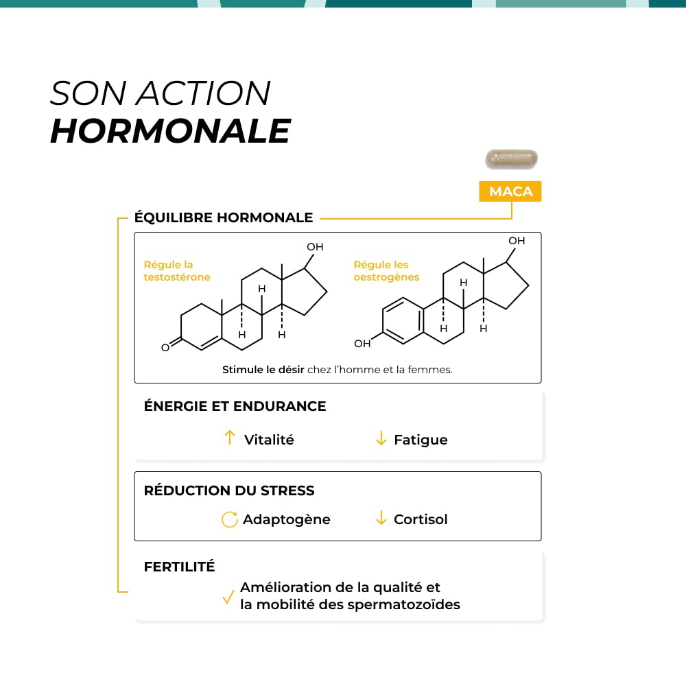Maca Jaune - CUURE - Racine Naturel du Pérou - Perfomances Physiques et Sportives - Fertilité - Régulateur Hormonal - 60 Jours - Conditionné et Formulé en France