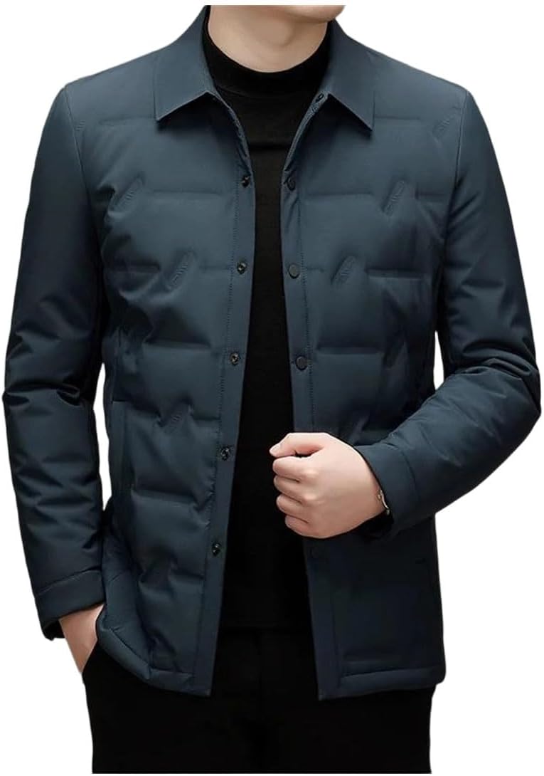 Men's Winter Down Warm Slimming Business Casual Thin Down Jacket Coats