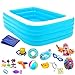 ZEIYUQI Piscine Facile Water Park per I Bambini Esterno Smontabile Portatile Piscina Rettangolare PVC Piscina di Acqua per I Bambini,Blu,365 * 180 * 60CM