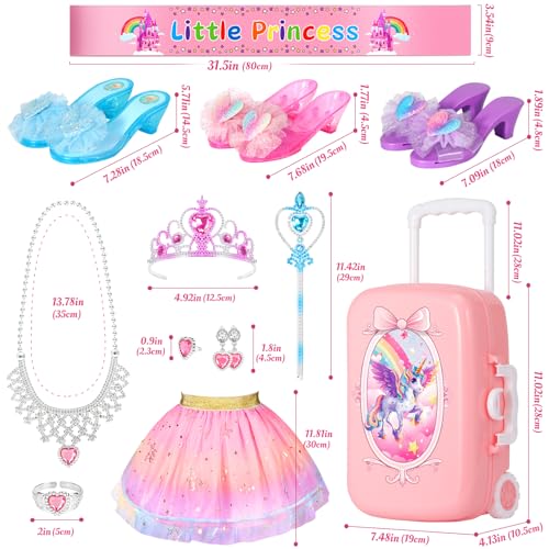 image for LIMIROLER 19 Pcs Princess Dress Up Shoes Gift Set, Girls Role Play Dre