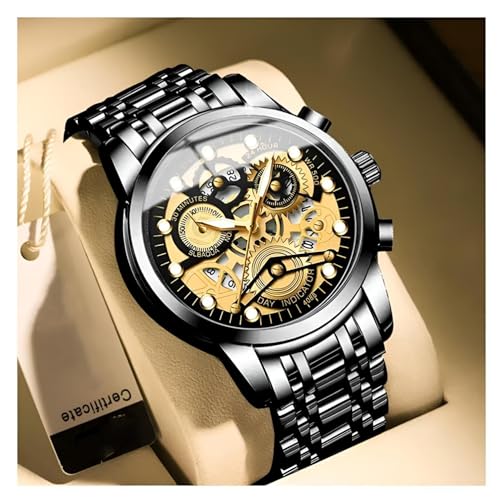 Image of KITCONE Multicolour Dial Analogue Men's Wrist Watch with Date Calendar, Metal Case and Strap -FBBH1