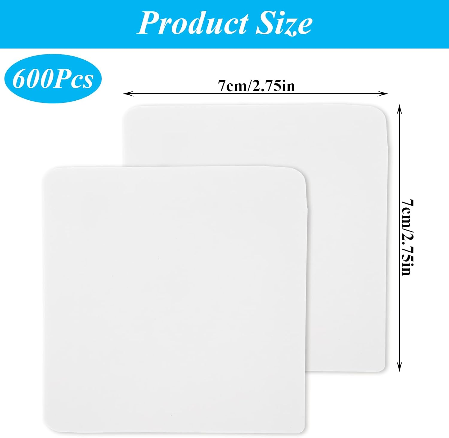 600 Pcs Square Blank Playing Cards, 2.75" x 2.75" Blank Board Game Cards, Flash Cards Message Card Study Card to Write on and Printing