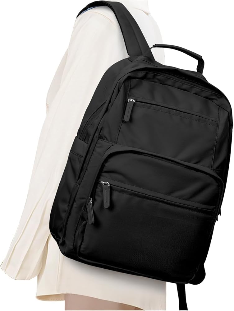 Fety 15.6 Inch Laptop Casual Backpack for Travelling Office College Men Women Flight Approved Sackpack, Frontier Airlines Personal Item Bag Waterproof fabric -Charcoal Black-image-38