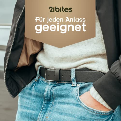 21Bites Herenriem van appelleer, veganistische leren riem voor mannen, ideaal als jeans riem of pak riem, herenriem als perfect accessoire - Image 4