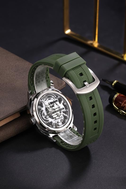 London Fog Strand Automatic Watch for Men, Silver - Image 5