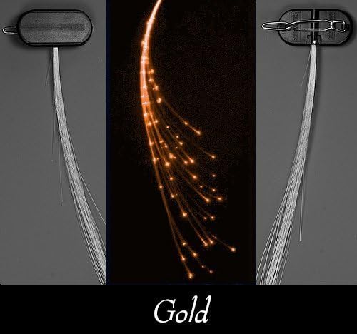 Glowbys LED Fiber Optic Light-Up Hair Barrette - Gold