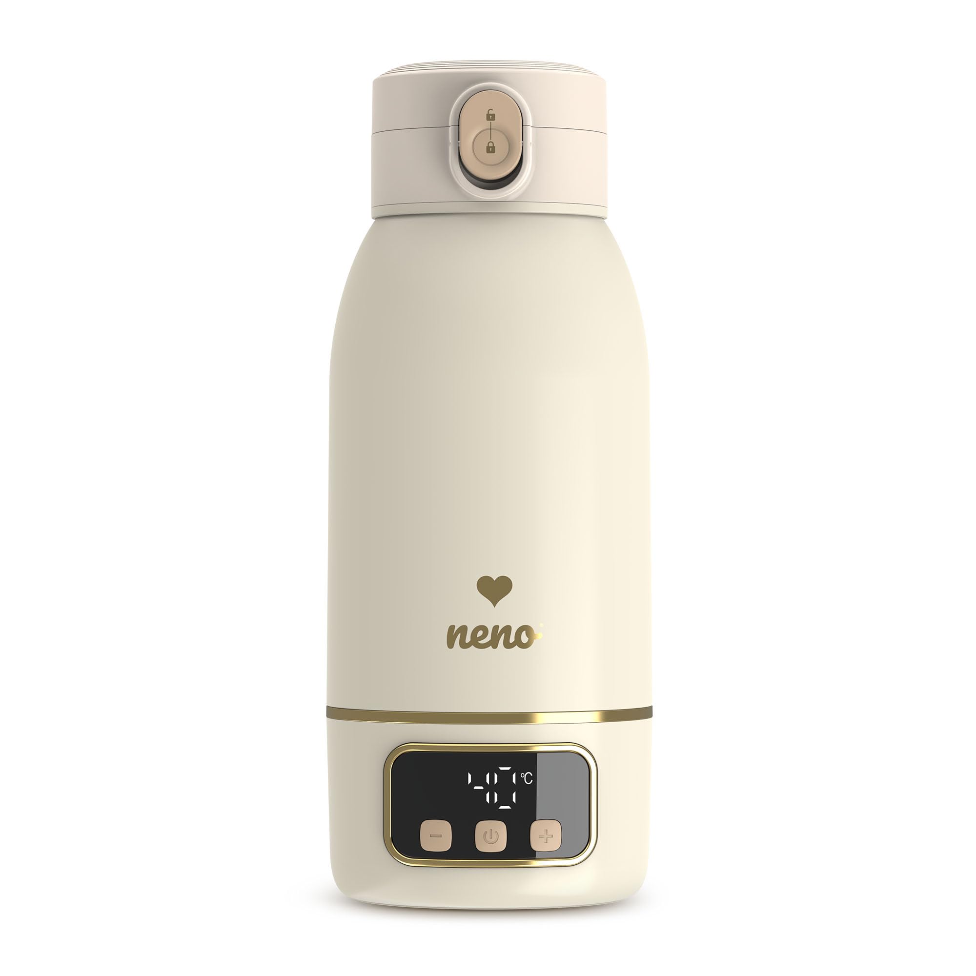 NENO Savia Flaschenwärmer Baby Unterwegs - Babyflaschen Wärmer Tragbar - Mobiler Fläschchenwärmer - 500 ml Kapazität - Erwärmung bis 55 °C - Schnelle Aufheizung und Lange Akkulaufzeit