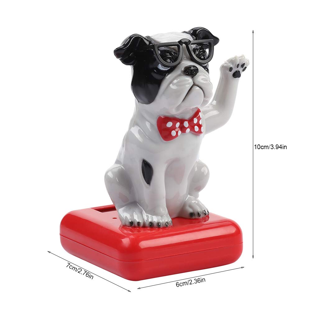 Generic Ome Decor Car Accessories EcoFriendly Solar Powered Car Ornament, Decoration, for Yard Houses Hallway Restaurant (Black White Dog)