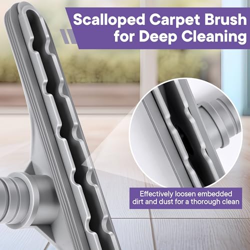 Image of Upgraded 14-inch Carpet Floor Tool with Scalloped Edges,Compatible with ProTeam Backpack Vacuum,Compatible with Hoover C2401, Vacuum Floor Brush for Use on Low- to Medium-Pile Carpets
