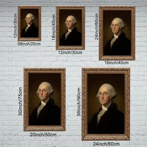 Impression George Washington sur toile de qualite avec cadre de collection