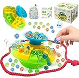 Bonifunt Marble Balance Board Game, Balance Game with 60 Glass Marbles, Dice, String & Storage Bag, Fun Family Board Game for 1-4 Players, Portable Multiplayer Travel Games