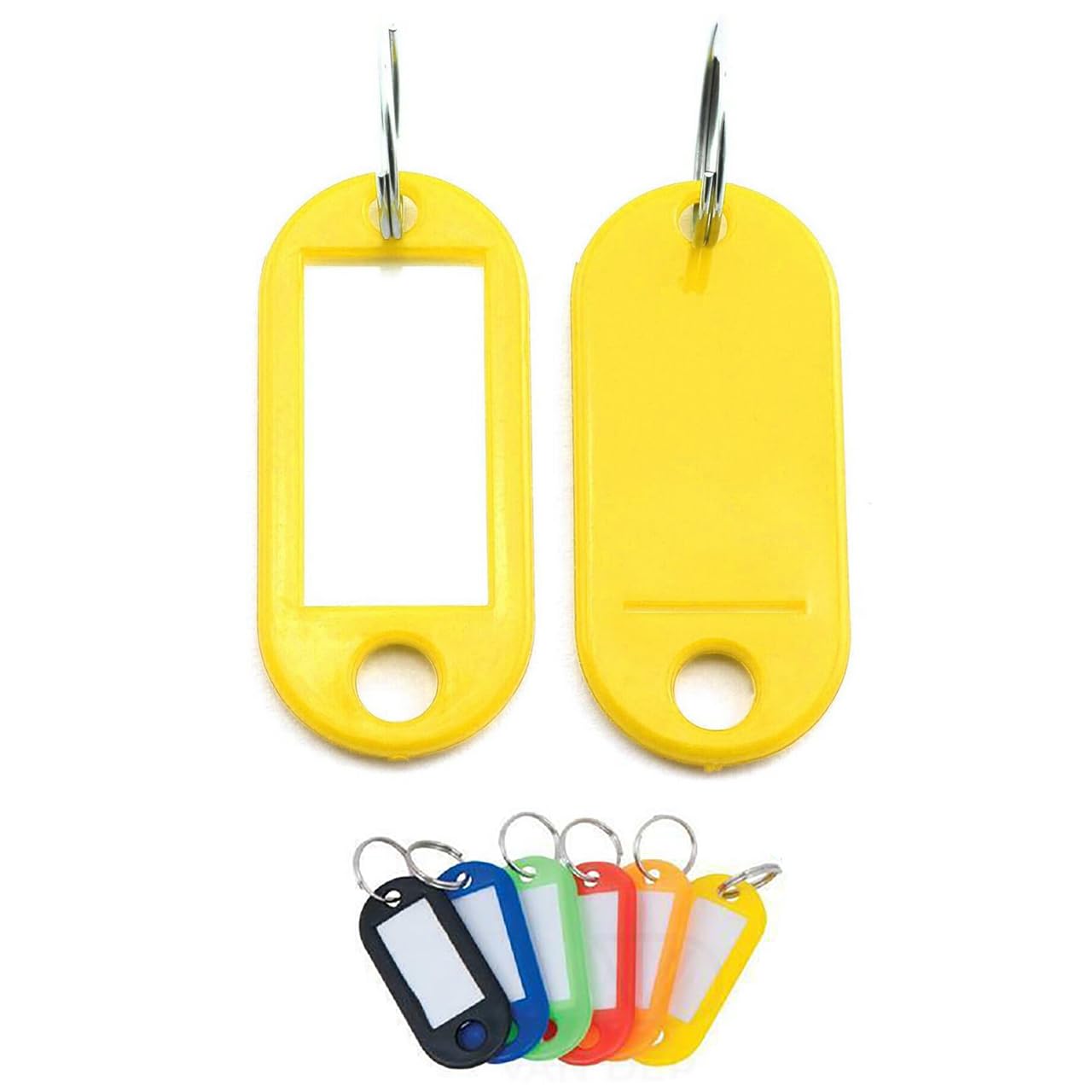 Plastic Key Tags Keyring ID Label FOB Mixed Colours (Yellow (200PCS))