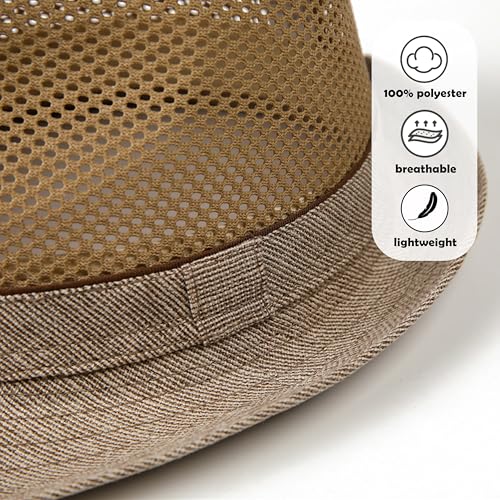 Image of Lisianthus Men's Summer Fedora Hats - Breathable Short Brim Outdoor Hat