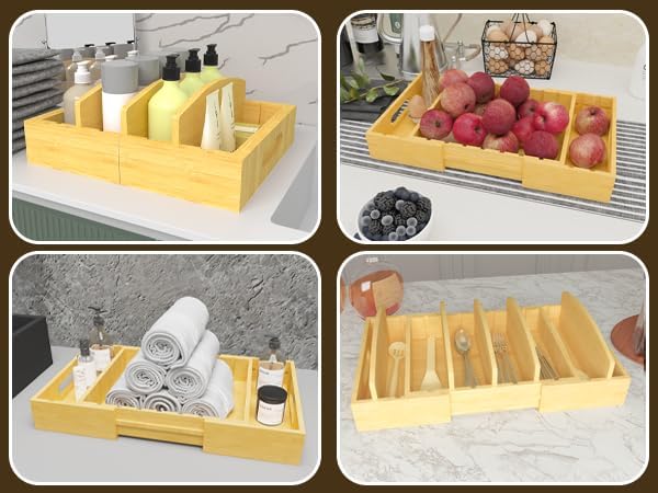 Lid Organizer for Cabinet – Bamboo Kitchen Storage for Plastic Lids, Adjustable Drawer Dividers, Food Container Organizer (Fits Cabinets & Drawers) (Large) - Image 8