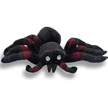 Tiny Heart Simulation Mexican Bird Fire Spider Plush Toy, 8.26inch Super Realistic Soft Spider Plush Stuffed Animal Figure Cute Kids Home Decor