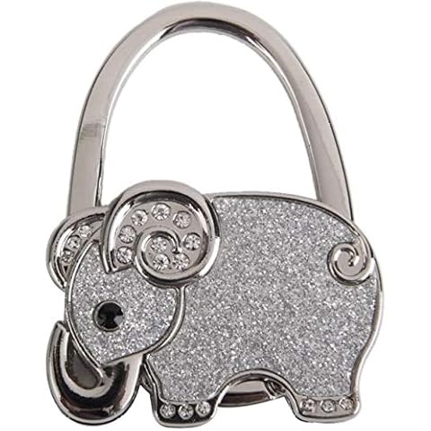 GCX Folding Bag Handbag Purse Hook Table Hanger Holder Elephant Pattern Coat Hooks Cover