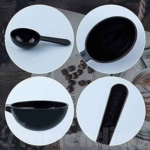 Framendino, 5 Pack Plastic Coffee Measuring Spoons Short Handle Scoops For Tea Sugar Cereal Milk Powder Spices Black 7G #TOP4