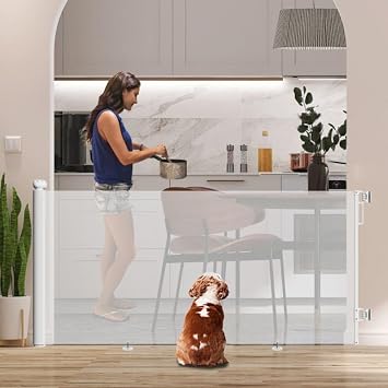 S&D, Retractable Baby Gate 250cm Wide, Stair Safety Gate Roll, Pets, dog, Cat Extendable Barrier Gates Extra Wide Gates Foldable Durable and Strong