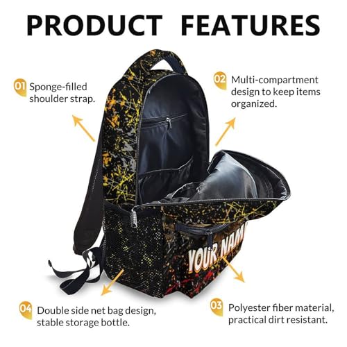 Boys Backpack for School Casual Travel, Personalized Custom Name Basketball Backpacks for Kids Teens Basketball Team - Image 6