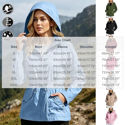 Chaqueta impermeable ligera de mujer que soluciona los cambios de clima y viento exterior 5